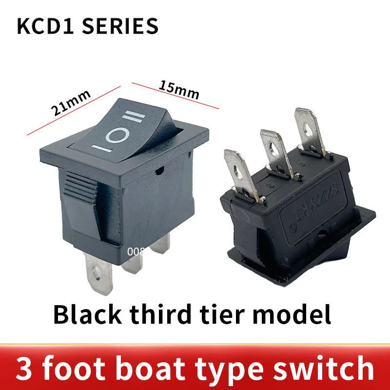 1PCS KCD1 3Pin 2Gears 15*21MM with light Button On-Off  DPST Boat Car Rocker Switch 6A/10A 250V/125VAC