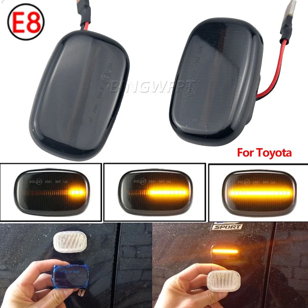 For Toyota Avensis Verso Carina Celina Corolla Camry Caldina Harrier Hilux IPSUM Led Dynamic Side Marker Signal Indicator Lights