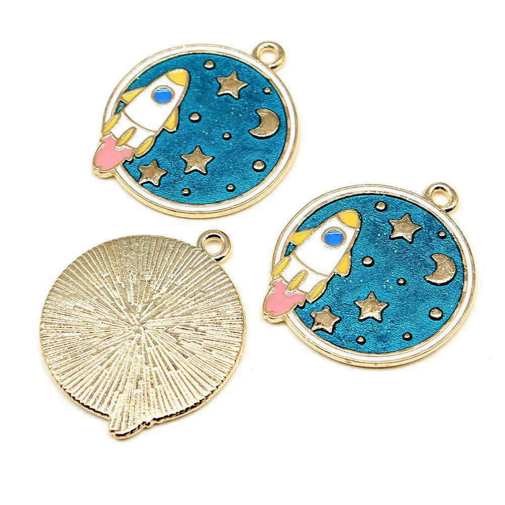 Pendant Set Back To School Charms Pendant Bag Charm Sun Universe Rainbow Enamel
