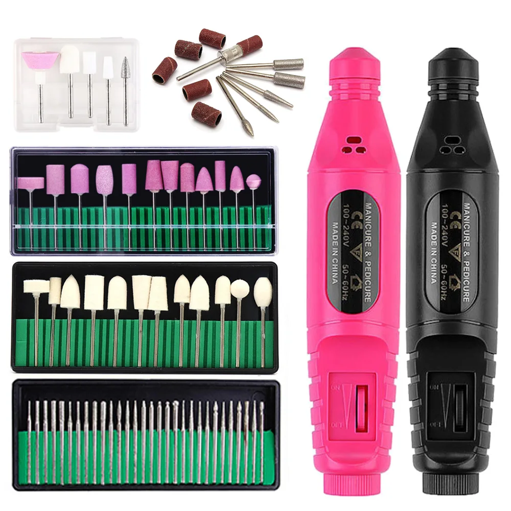 LULAA Multitype Plug Nail Drill Machine Electric Manicure Milling Cutter Set For Gel Nail Polish Manicure Tool Nail Accessories