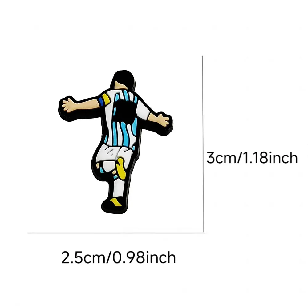 Hot Sales 1-16pcs Cartoon Sports Football Series PVC Shoe Charms Accessories DIY Sandal Wristbands Decorations Party Gifts