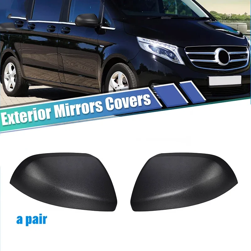 

2pcs Black Car Side Rear View Wing Mirror Cover Auto Accessories for Mercedes Vito 2015-2024 Rearview Mirror Housing