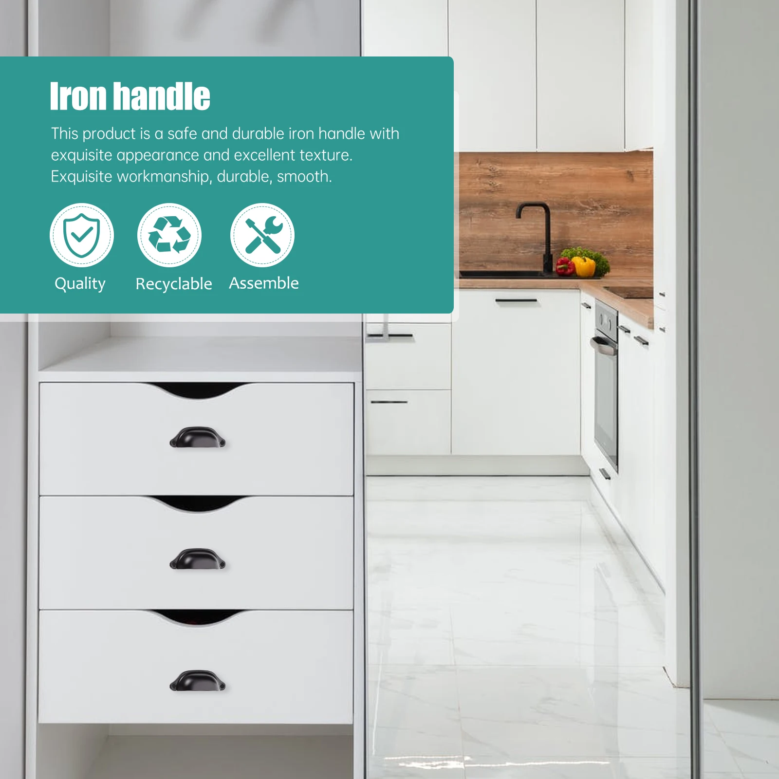 

16 Pcs Handle Furniture Knobs for Dresser Drawer Ceramics Hardware Kitchen Cabinets Iron Vintage Mother Home Decor