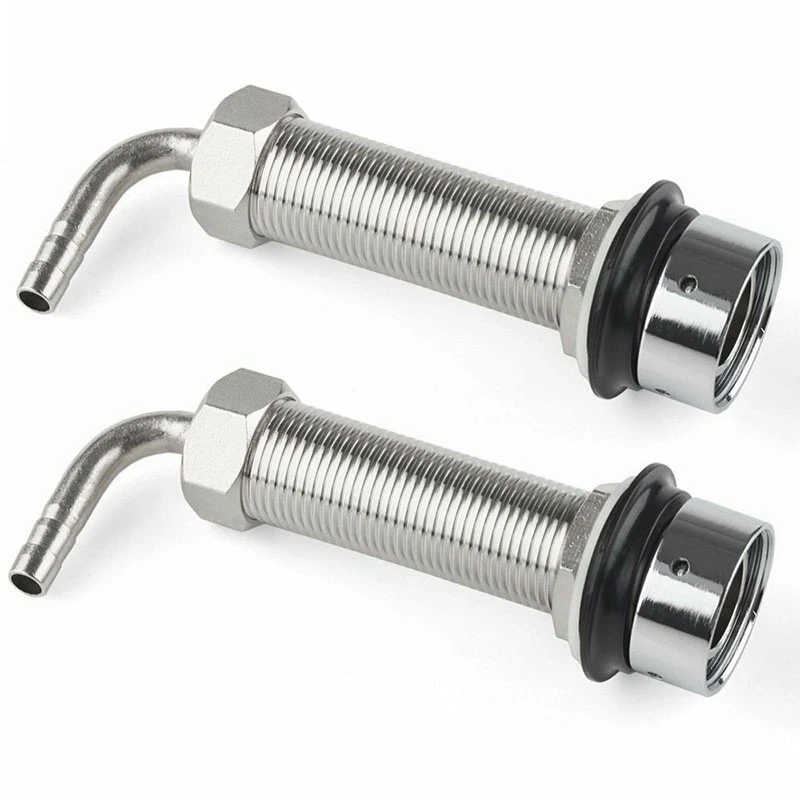 

2X 92.5Mm Stainless Steel Elbow Shank Beer Tap Draft Beer Faucet Accessories With Diameter 8Mm For Beer Keg