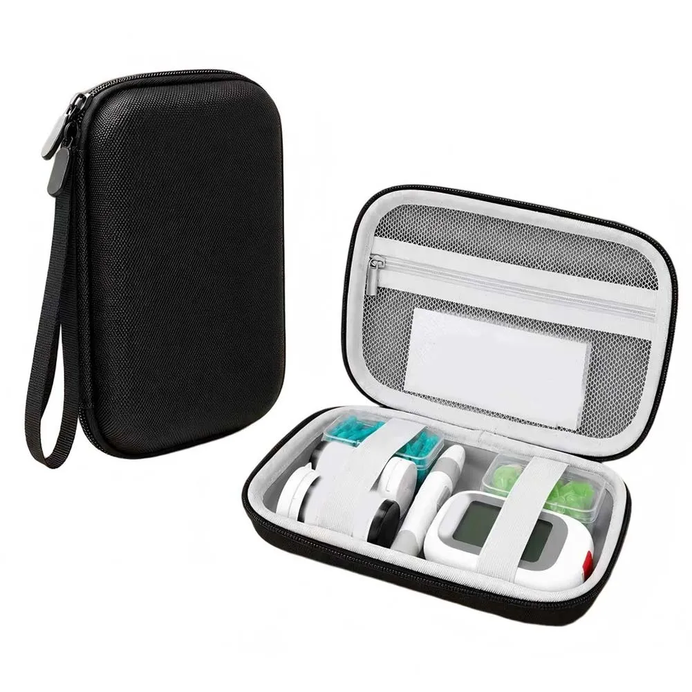 Diabetes Supply Travel Case EVA Construction for Insulin Pens Glucose Meters Test Strips and Accessories 12 5 18.5 CM