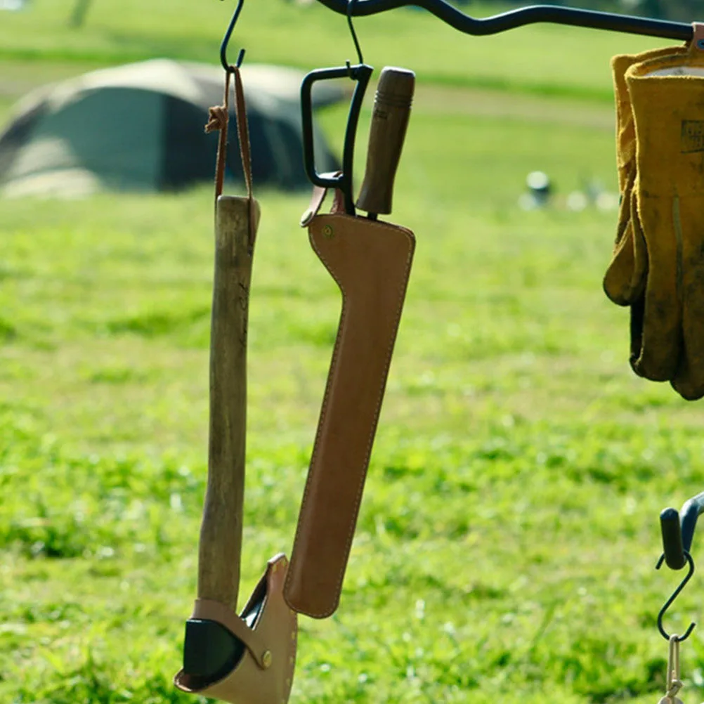 1 قطعة الغطاء الواقي هدية عملية في الهواء الطلق السفر التنزه نزهة أداة براون النار ملقط غطاء حقيبة التخزين في الهواء الطلق #5