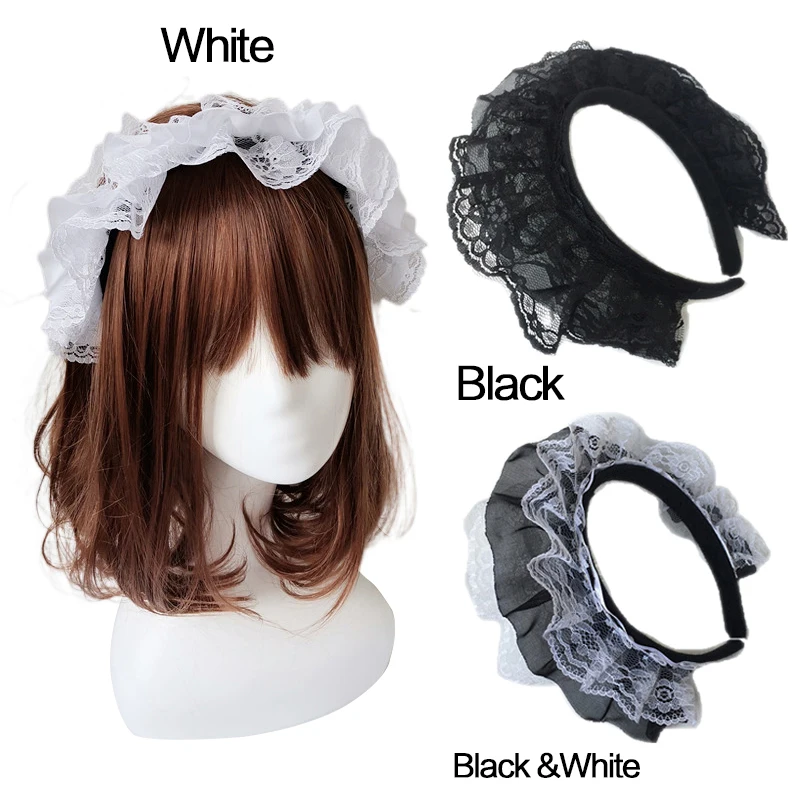 Japanese Lolita Lace Ribbon Bowknot Headband Sweet Headpieces Halloween Party Anime Cosplay Hairband Headwear Hair Accessories