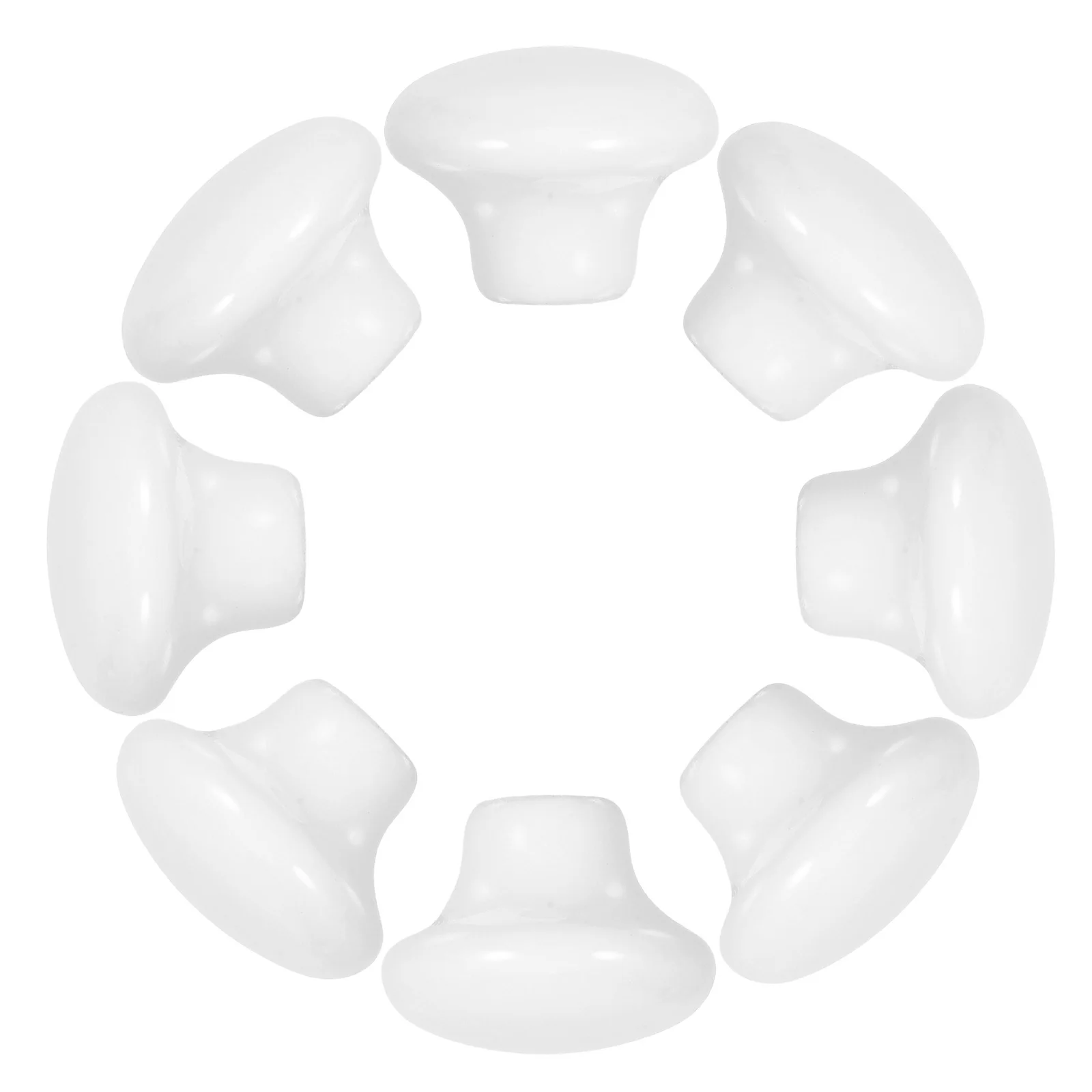 

8Pcs Ceramic Drawer Knobs White Porcelain 1.18x0.98 Round Smooth Pull Handles Kitchen Bathroom Cupboard Hardware