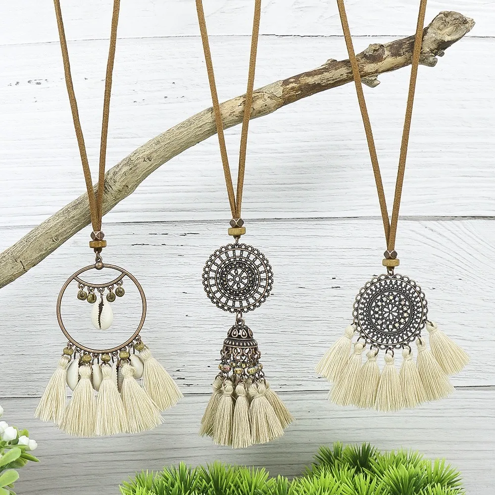 Elegant Alloy Long Bohemian Style Necklace Rope Ethnic Style Necklace Travel Beach Necklace