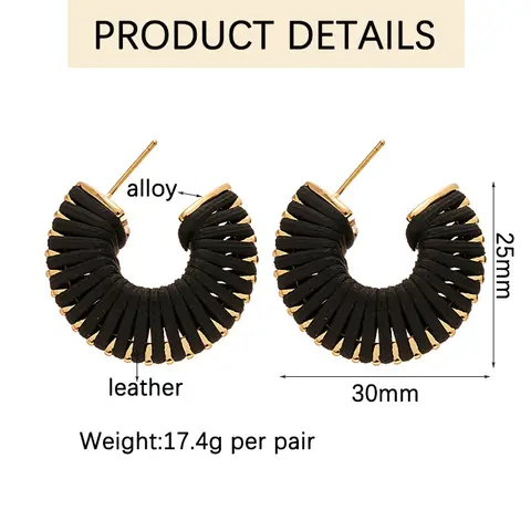 8 best sales läderörhänge - №6