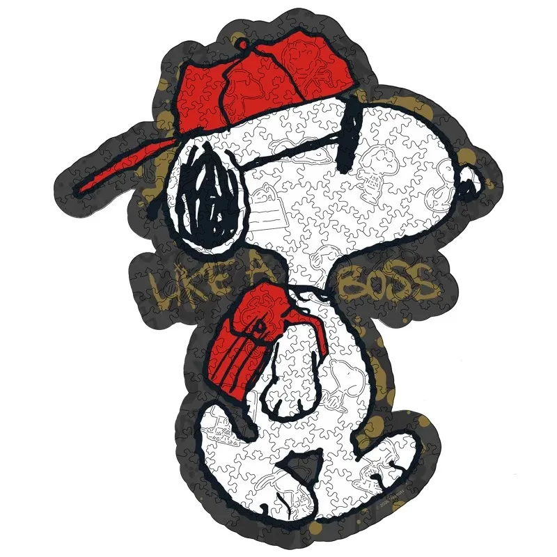 

Official Wooden Jigsaw Puzzle Peanuts 10.4*12.5in Snoopy Funny Anime Used for Educational&Brain Training Wall Art for Adult Gift