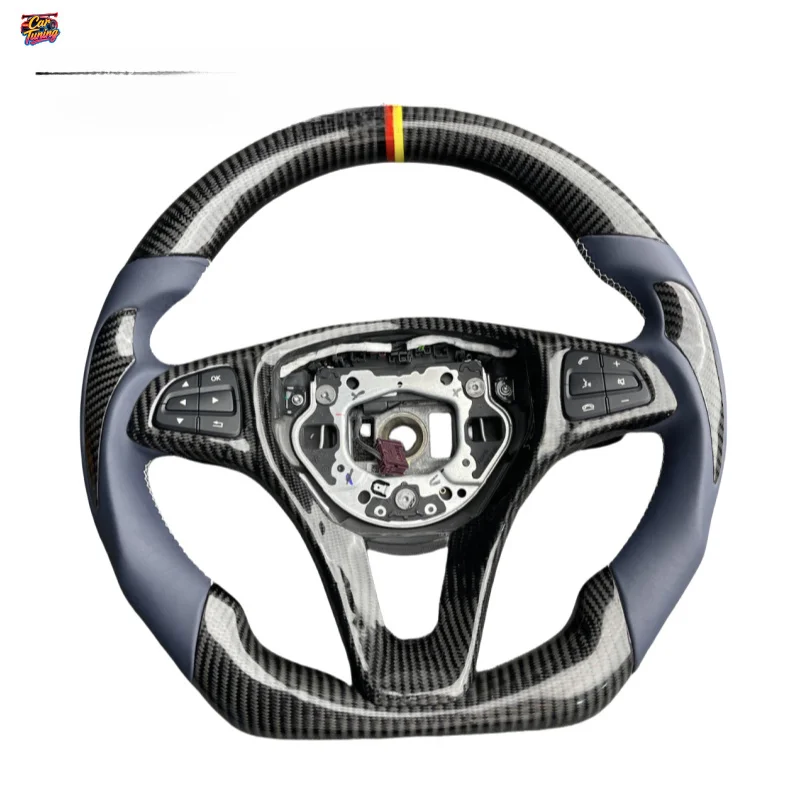 For Benz C180 C200l C260l E300 W205 Sports Flat Bottomed Carbon Fiber Steering Wheel Upgrade and Customization