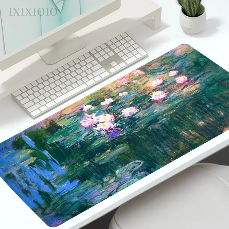 Monet Oil Painting Mouse Pad Gaming XL Large Computer HD Mousepad XXL Playmat Carpet Natural Rubber Office Mouse Mats Table Mat