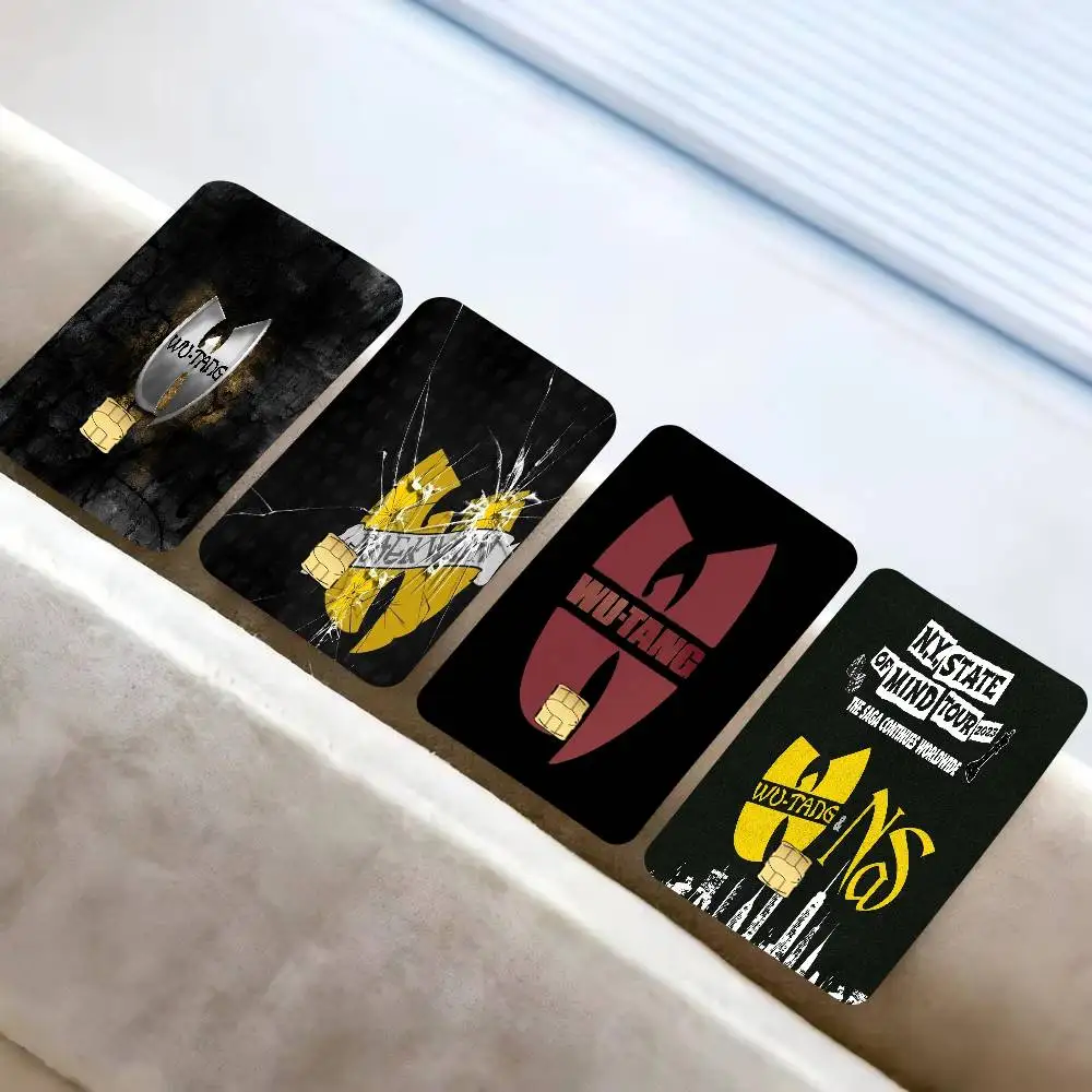 WU-T-ANG CLAN Band 1 set of 4 pcs Anime Bank Credit Bus Pass Stickers Cool Decoration Waterproof Stickers Collection Toys Gifts