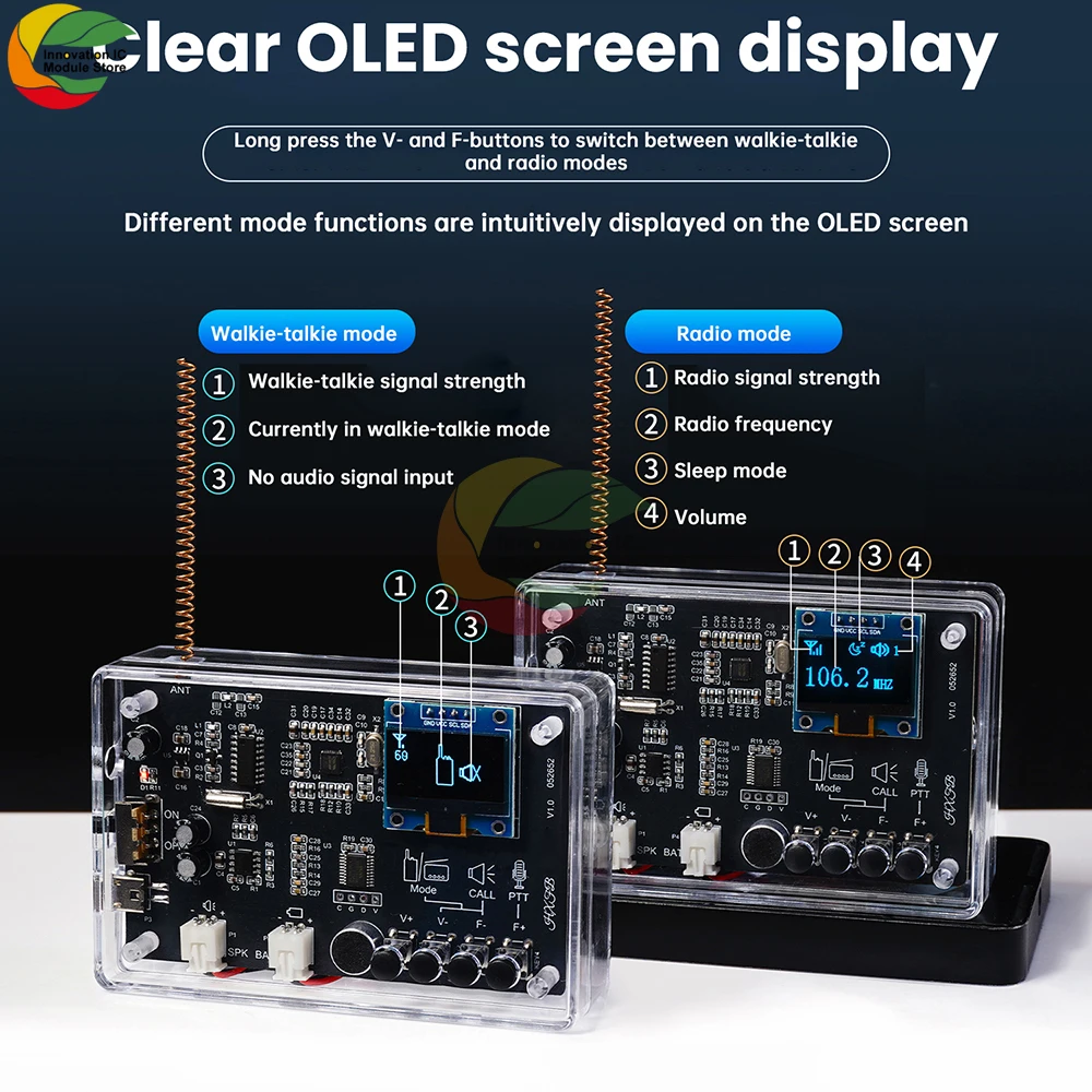 

2PCS Radio Electronic DIY Kit Wireless Intercom FM Radio Circuit Board Production Welding Practice Loose Parts Micro USB