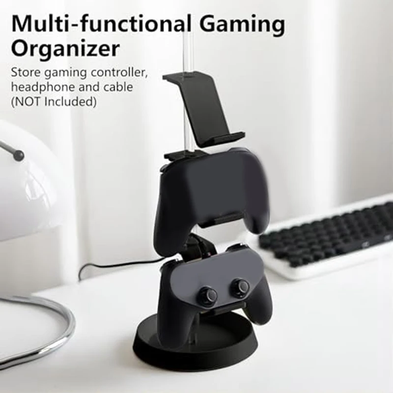 Gantungan Headset Pengontrol Game Dapat Disesuaikan Tabung Transparan untuk Semua Aksesori PC Gaming Universal A