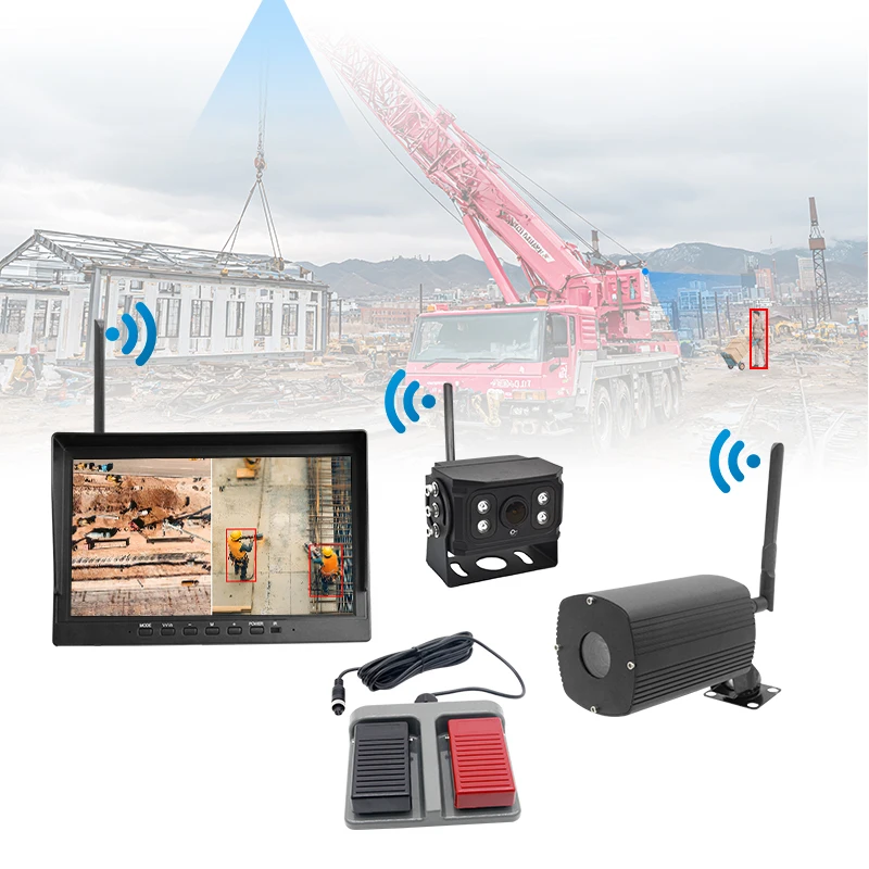 10 Inch Tower Crane Safety Camera System  Wireless Monitor with 30X Optical Zoom & Night Vision  for Blind Spot Detectionnew