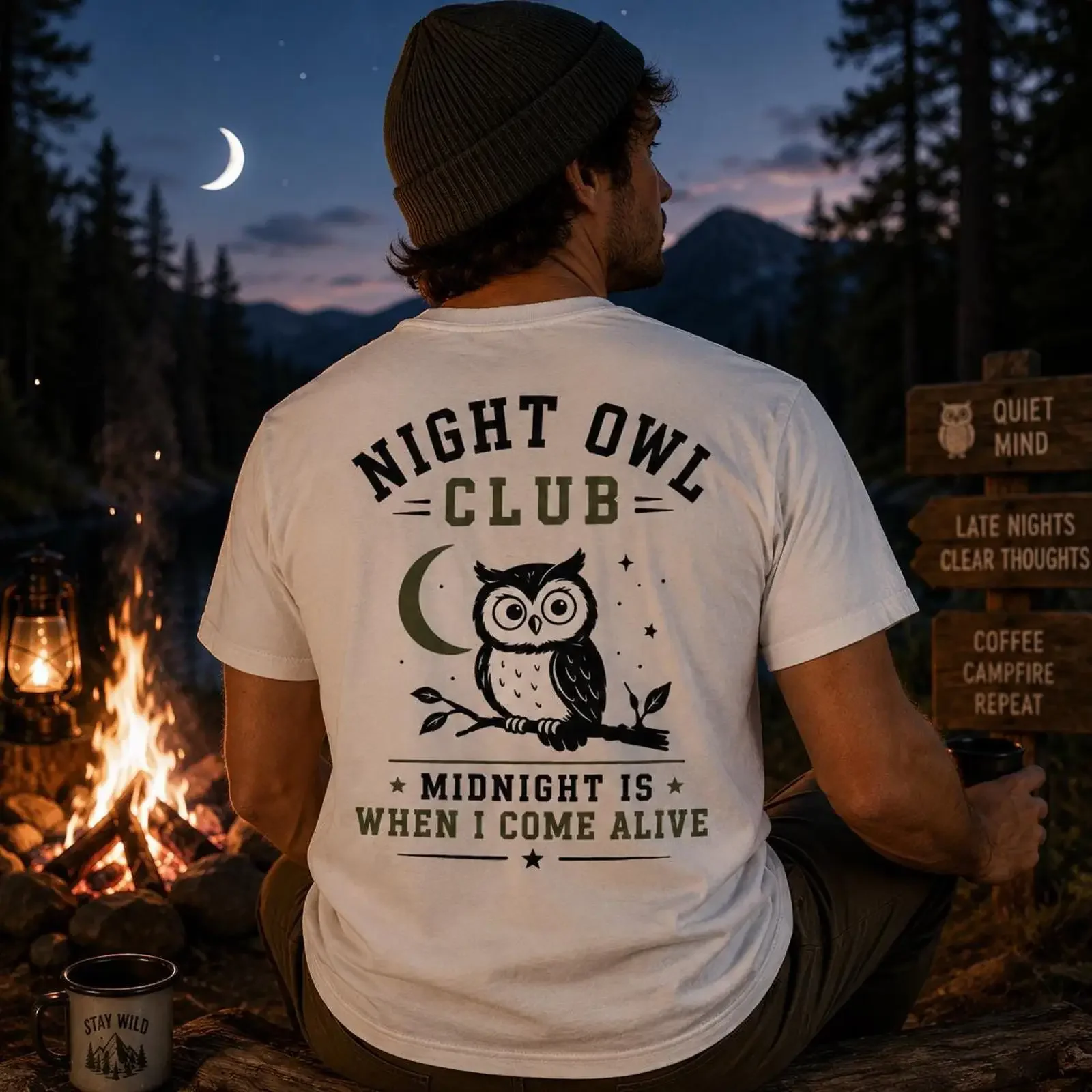 Night Owl Club T Shirt Midnight Is When I Come Alive Funny Shift  vintage Washed Versatile Comfortable fashion