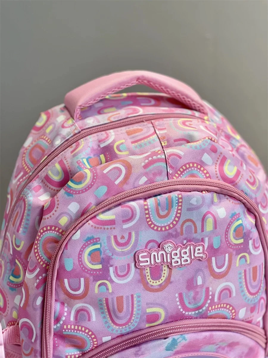 Genuine Australian Smiggle Schoolbag Light Pink Rainbow Door Student Stationery Pencil Case Large Capacity Backpack Kettle Child