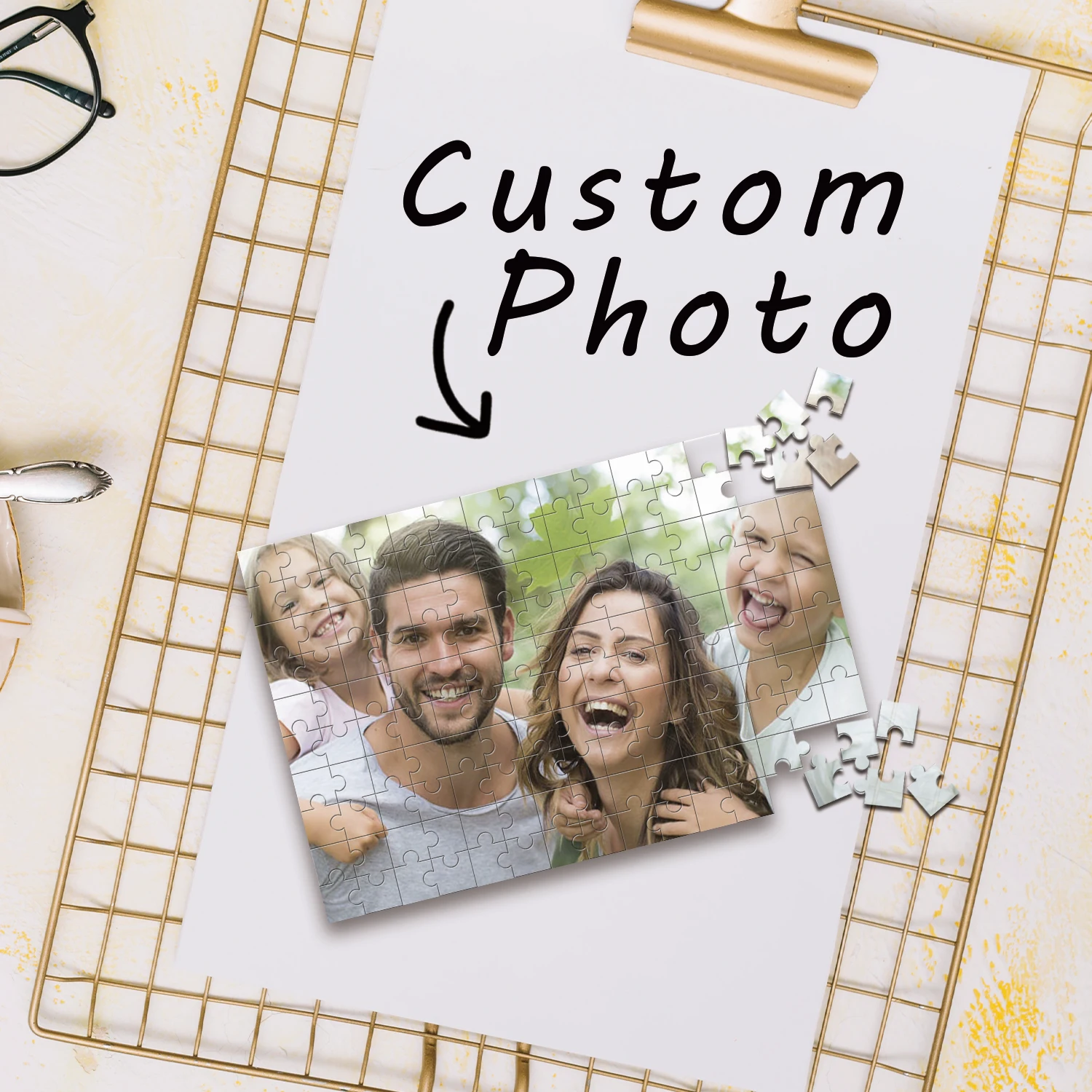 35/150/300/500/1000pcs charming family Custom Photo Customized Picture Custom DIY Personalised Photo Portrait Puzzles Mosaic