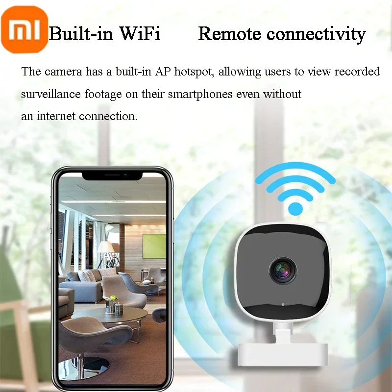 Xiaomi ワイヤレスカメラ高解像度広角屋内モニタリングモバイルリモートアプリプッシュモーション検出クラウドストレージカメラ
