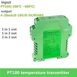 PT100 Temperature Sensor 4-20mA RS485 Transmitter Thermal Resistor Resistance RTD Transmitter 0-5v Output