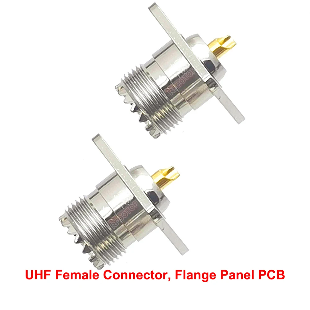 5PCS/lot Flange Panel Mount 4Holes SL16 SO239 PL-259 UHF Female Jack Connector Solder PCB UHF PL259-K PCB Connector High Quality