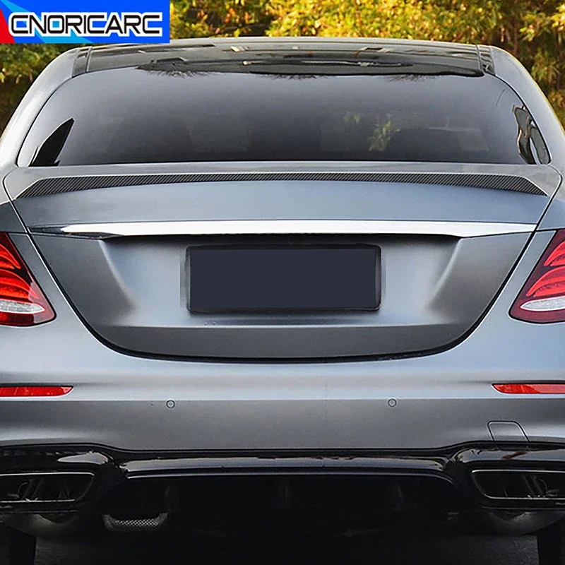 Carbon Fiber Color Car Accessories Rear Bumper Lip Tail Trunk Boot Wing Trim For Mercedes Benz E Class W213 E260 E300 2016+ E63S