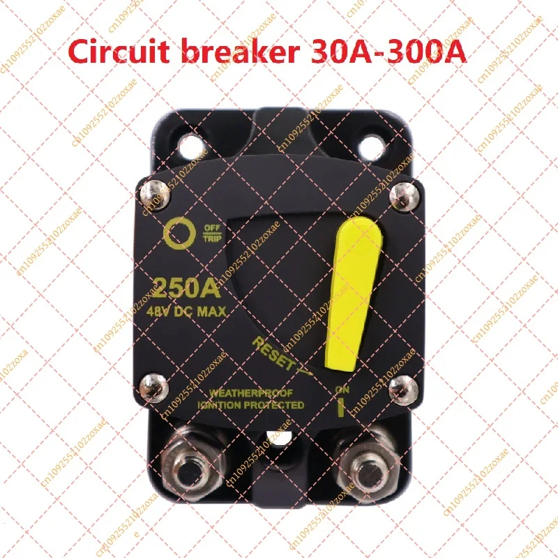 30-300A AMP Circuit Breaker Reset Fuse 12-48V DC High Current Overload Protection Weatherproof For Car Audio Amplifier RV Yacht