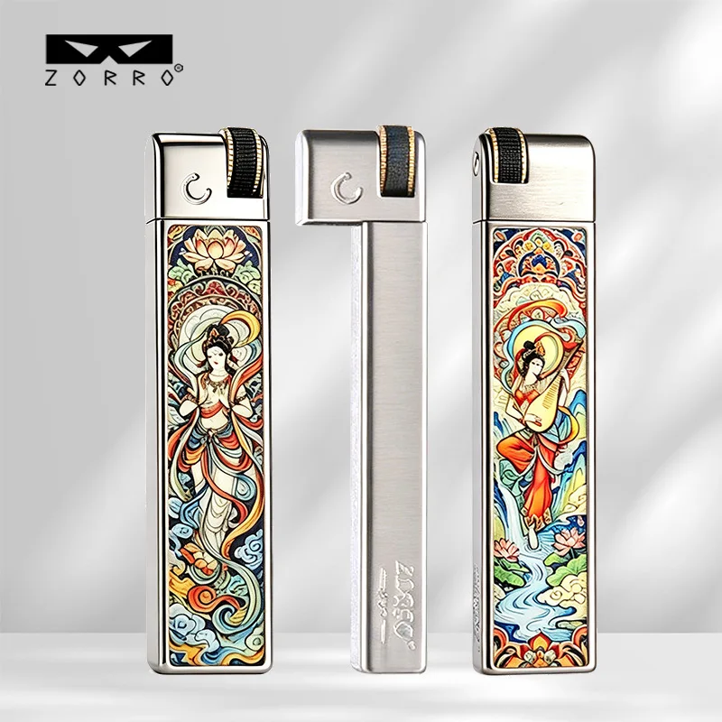 Zorro Z867 Luminous Grinding Wheel Lighter, Slim and Small Creative Metal Lighter, Portable Smoking Accessory, Collectible Gift