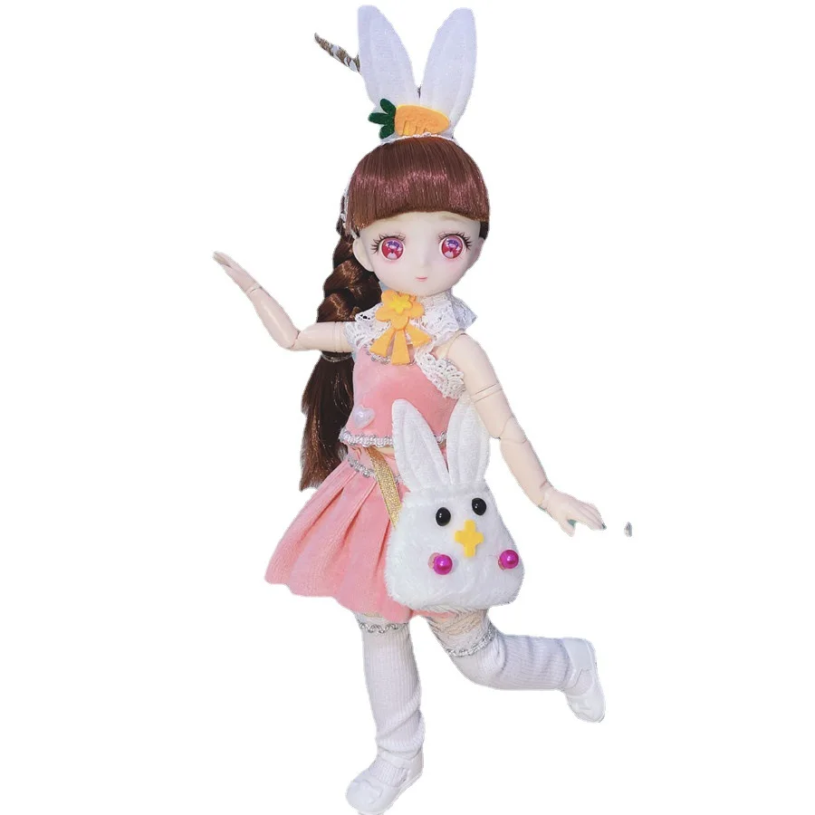 Muñecas de Anime Bjd para niñas, juguete de cara cómica articulada con vestidos, de 6 a 9 años y 7 a 10 años, 30cm, 1/6