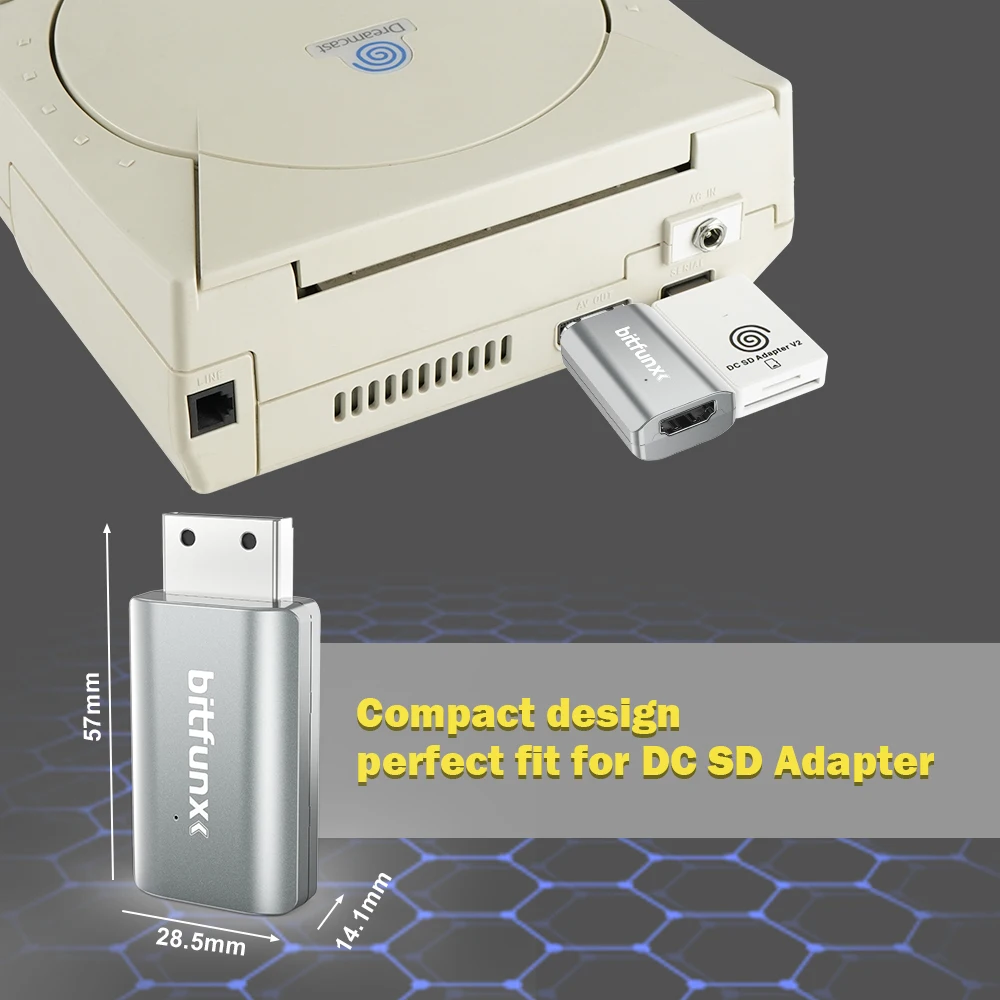 Bitfunx MINI DC HDMI Adapter VGA do HDMI Video Audio HDTV Converter dla konsoli DreamCast Wszystkie wersje — zdjęcie produktu 4