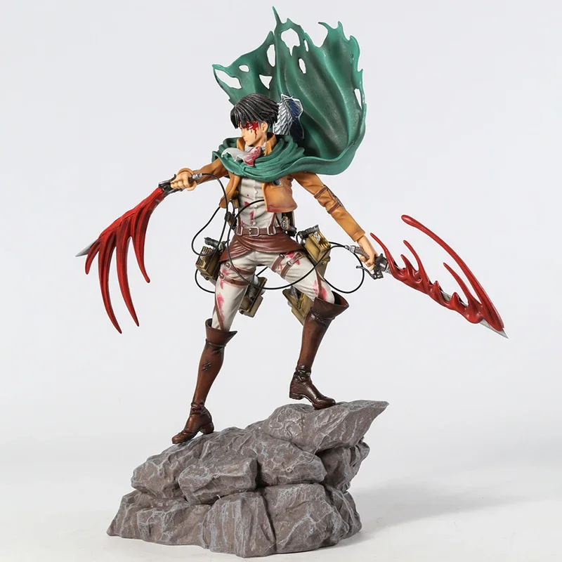 Levi Figure Mikasa Ackerman Eren Jaeger Figurine Anime Model Doll Toy 36cm