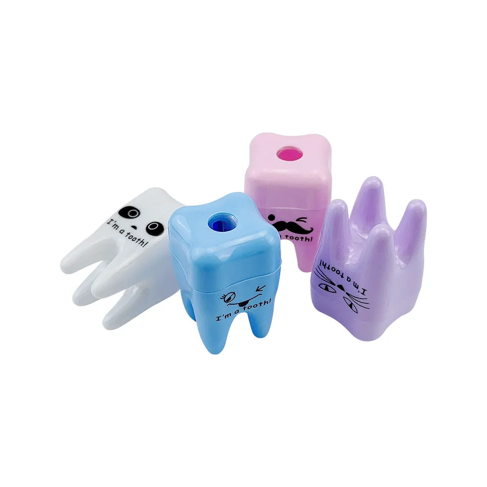 20pcs Dental Teeth Shape Pencil Sharpener Creative Cute Tooth Plastic Lovely Dentist Children Kids Gift Stationery Supplies