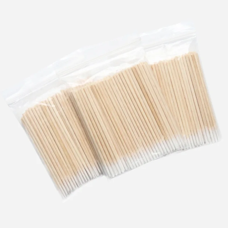100/300pcs Disposable Wooden Micro Bud Swabs Lint Free Eyelash Extension Glue Removing Tools Makeup Mini Brush