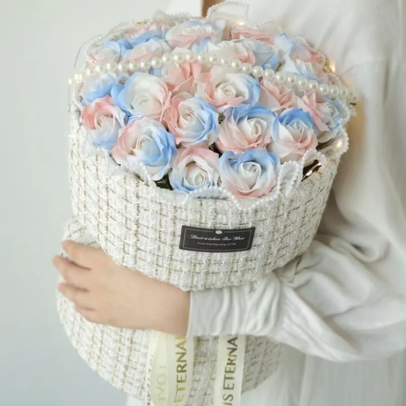 Tweed Fabric Plaid By The Meter for Clothes Coat Bags Bouquet Packaging Handmade Diy Sewing Cloth Gold Silver Wire White Black