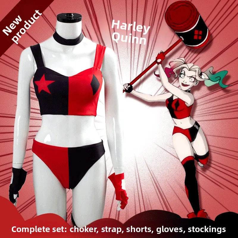 

Харли Квинн Косплей Костюм Fitn Брюки Сценический Костюм Комплект Клоуна Женский Отряд Самоубийц Женская Моя