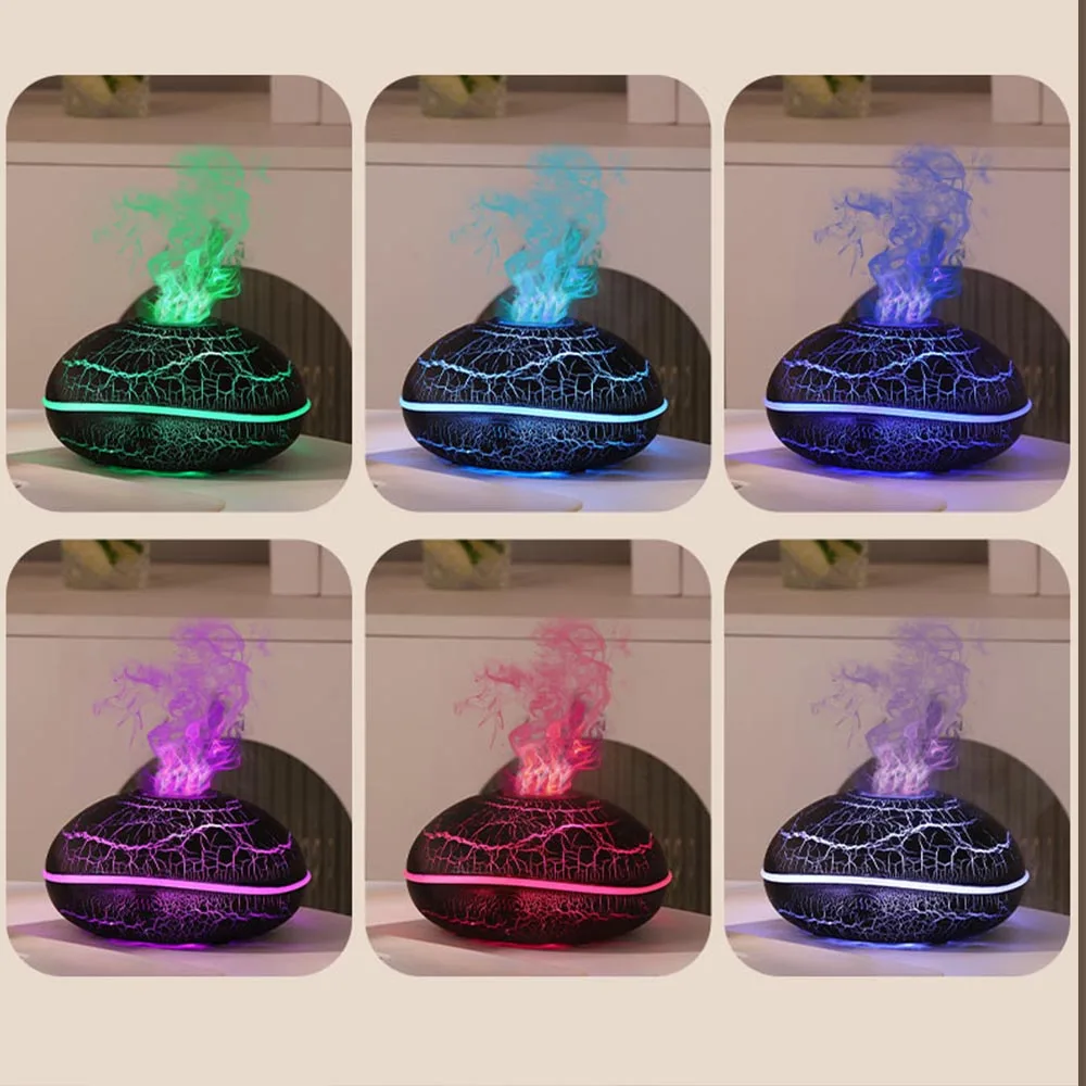 USB Flame Humidifier Essential Oil Diffiduser Realistic Fire Mist Aroma Diffuser LED Night Lamp Air Humidifier for Office image 4