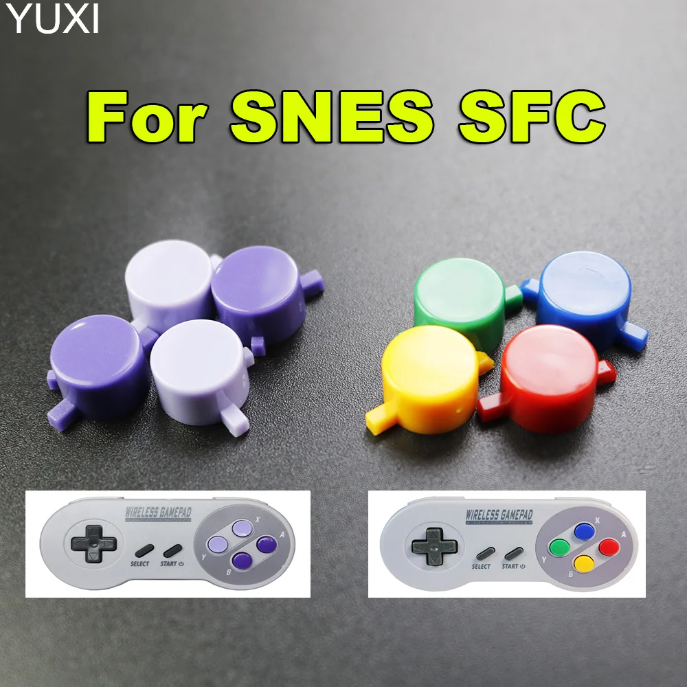 

YUXI 1Set For SNES Super NES Plastic Buttons A B X Y Replacement Controller For SFC