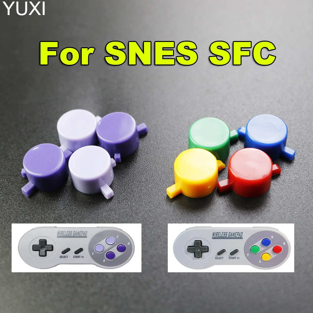 YUXI 1Set For SNES Super NES Plastic Buttons A B X Y Replacement Controller For SFC