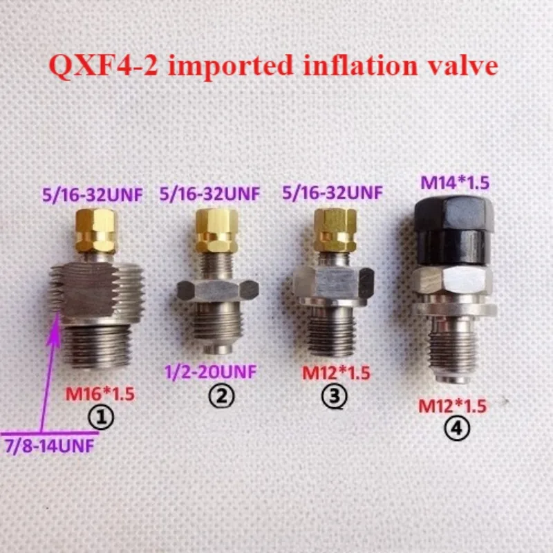 QXF4-2 Accumulator Charging Valve Nitrogen Valve 5/16-32UNF 1/2-20UNF