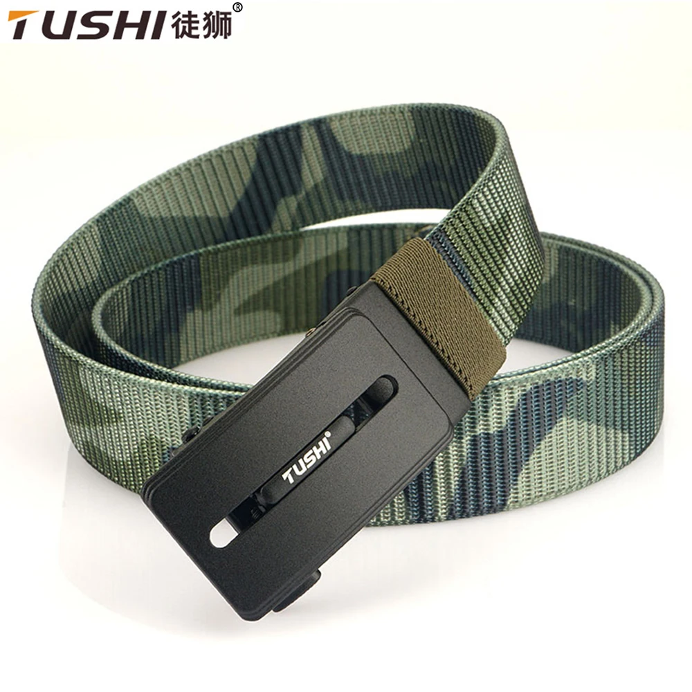 

TUSHI New Nylon Metal Buckle Quick Release Belt Jeans Casual Tooling Training Belt Men's Trousers Outdoor Tactical Belt for Men