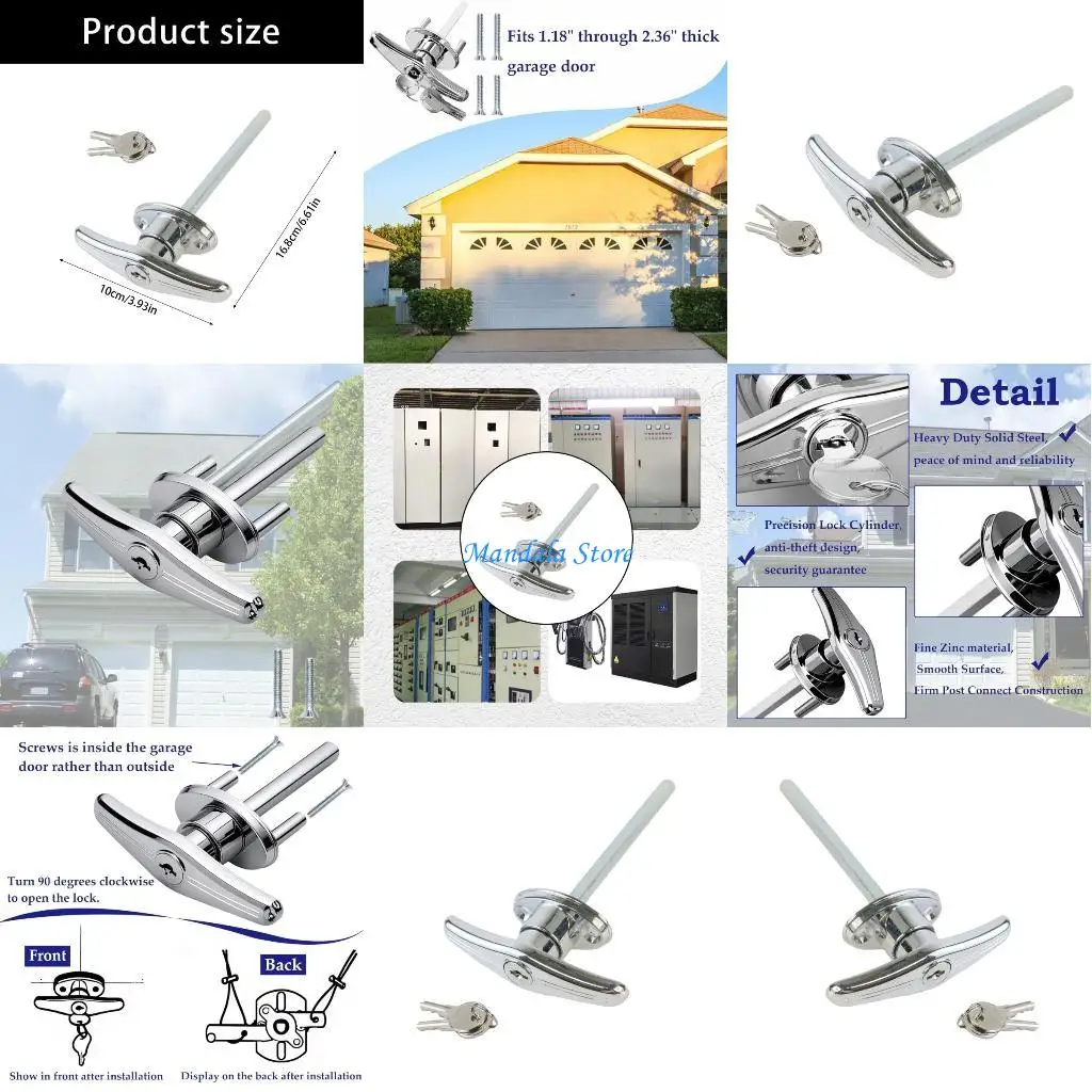 

U2JC Профессиональный замок для гаражных дверей, конструкция из цинковых сплавов, 2 ключа, антикоррозийное, долговечное