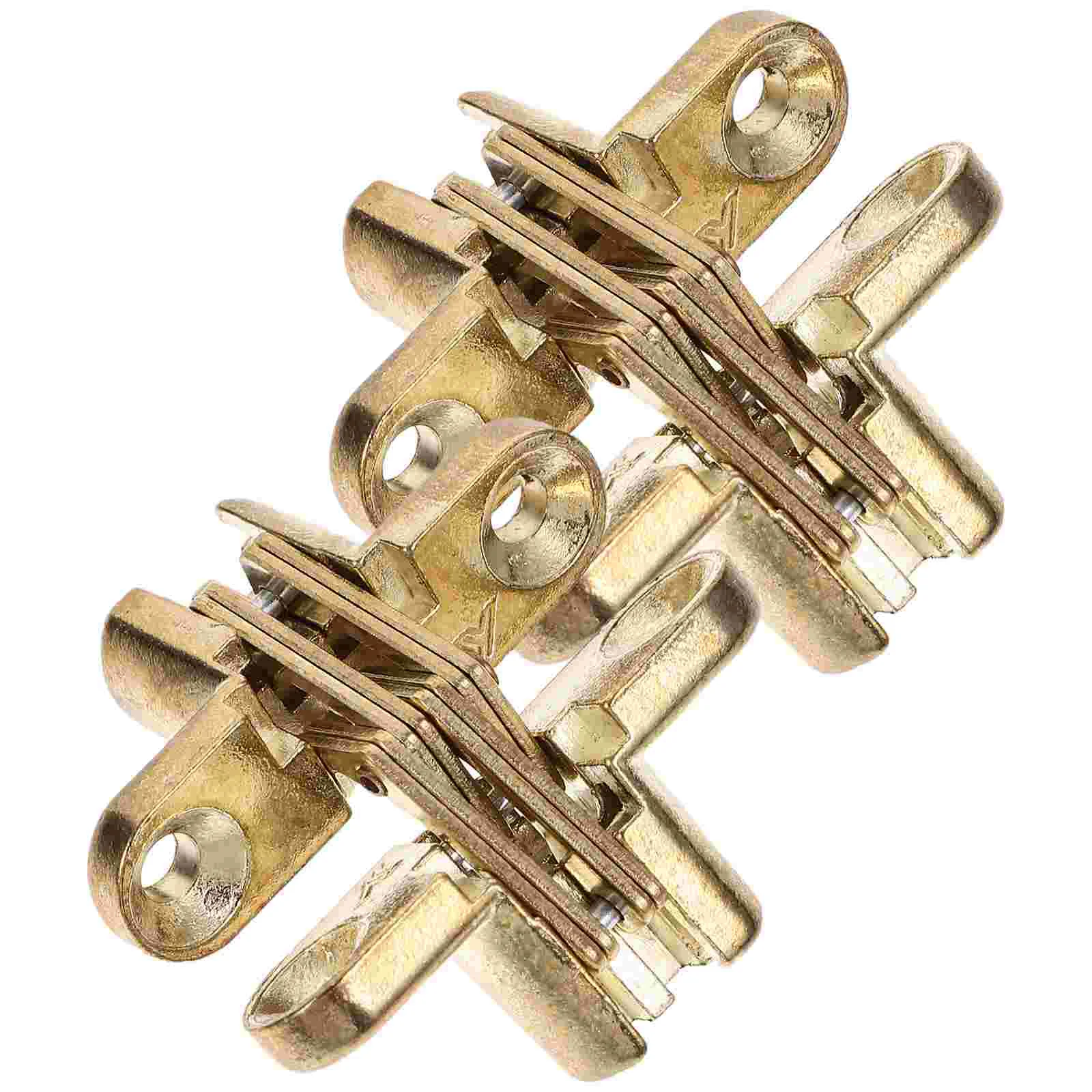 

2Pcs Hidden Hinge Zinc Alloy Cross Hinge Silent Table Invisible Cross Hinge Without Screwings Alloy Hinge