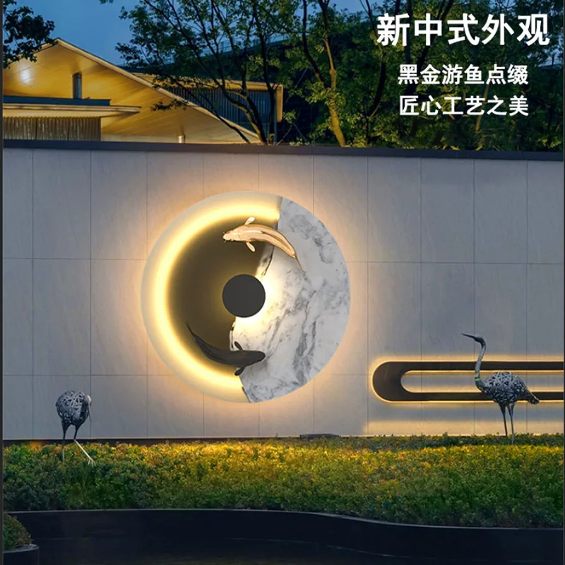 تبخير العميل خارج مصباح الجدار الشمسي فناء فيلا مصباح المناظر الطبيعية الصينية الجديدة #2