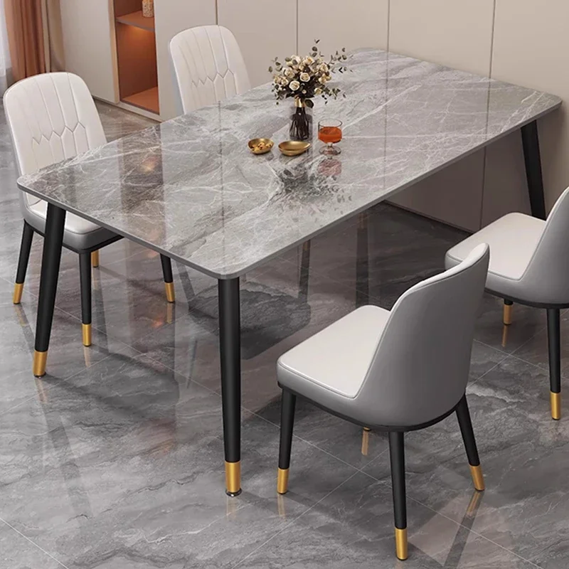 Marble Reception Dining Table Floor Household Complete Modern Dining Table Nordic Rectangle Mesa Dobravel Portatil Decorations