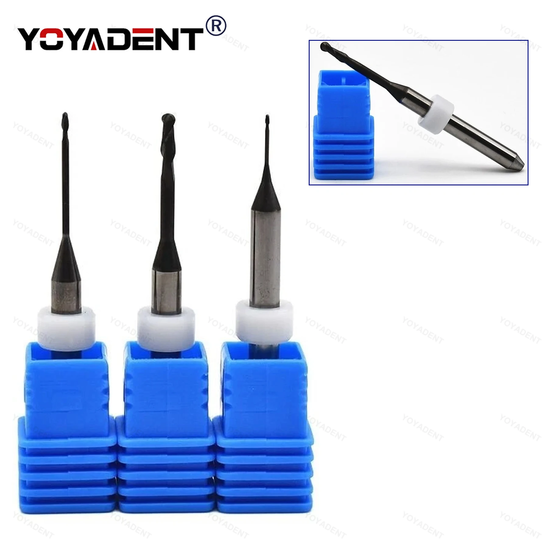 Immagine 6: Fresa Dentale per Zirconia Aidite AMD-500 con Rivestimento Diamantato, Gambo D4 per Taglio di Dischi in Zirconia e PMMA, Accessori Dentali