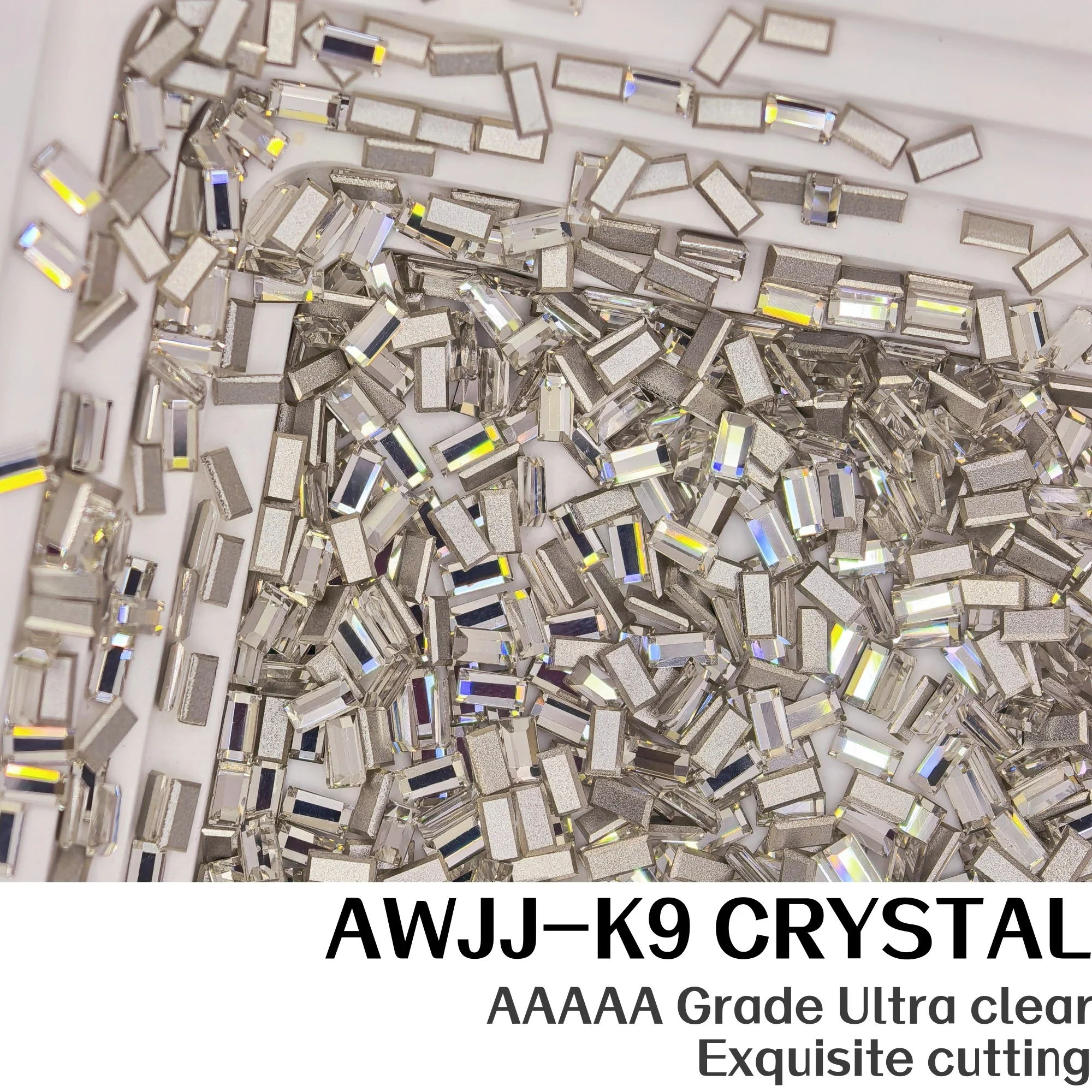 K9 Crystal White Mini Fancy Shape Rhinestones Flatback Beveled Edge Multi Facets Crystal for Nail Art DIY Decoration Wholesale