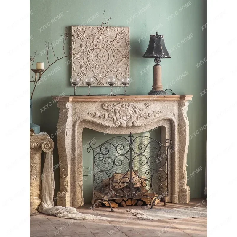 

French Style Fireplace Living Room European Style Fireplace Curio Cabinet American Style Fake Cabinet Drawer Furniture