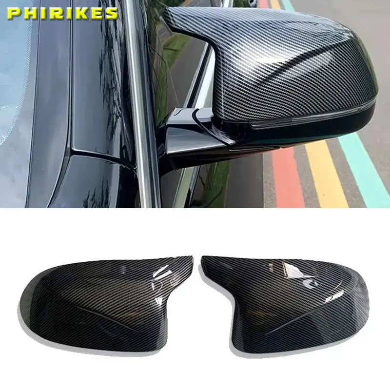

Для BMW F25 X3 F26 X4 F15 X5 F16 X6 2014 2015-2018: Накладки на боковые зеркала заднего вида, глянцевые черные, в стиле карбон